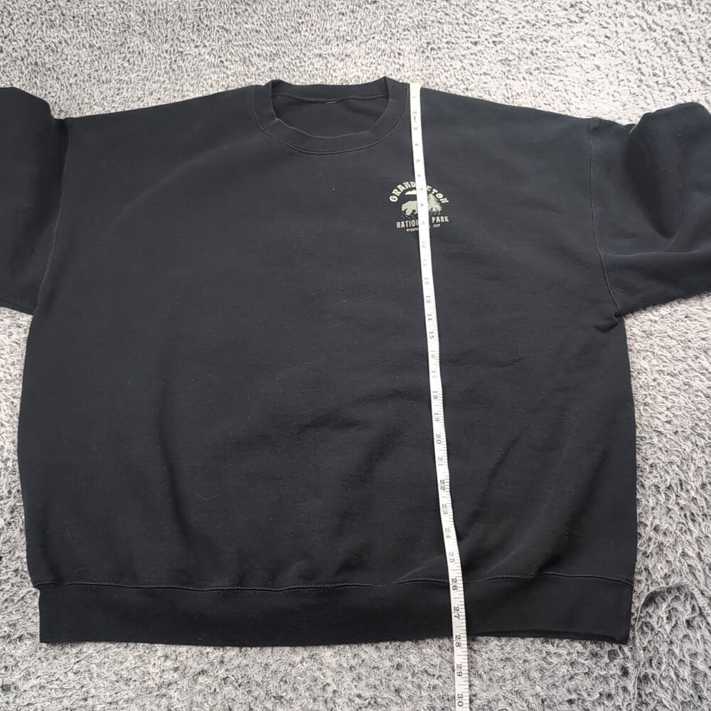 Grand Teton National Park Sweater Adult 2XL XXL Black Destination Wyoming Crew - Picture 3 of 5